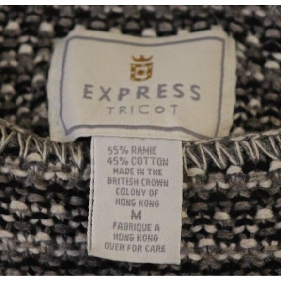 Express Tricot Womens Sweater Tunic Knit Ramie Cotton Grunge Oversized VTG Sz M‎ - Picture 3 of 6